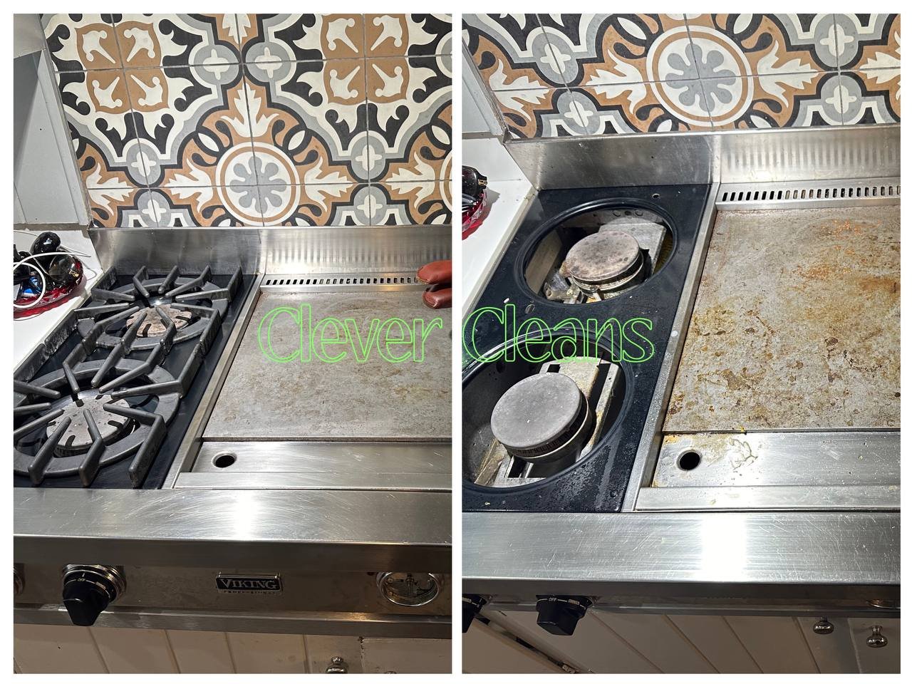 Photo of kitchen stove cleaning service with grease removal and spotless surface