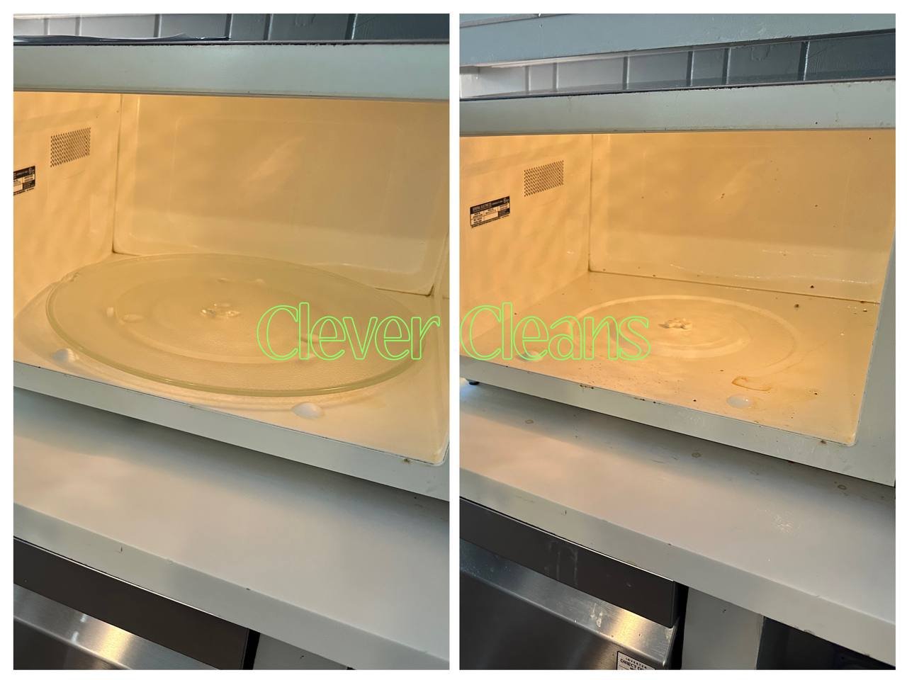 Photo of kitchen cleaning service including a spotless microwave