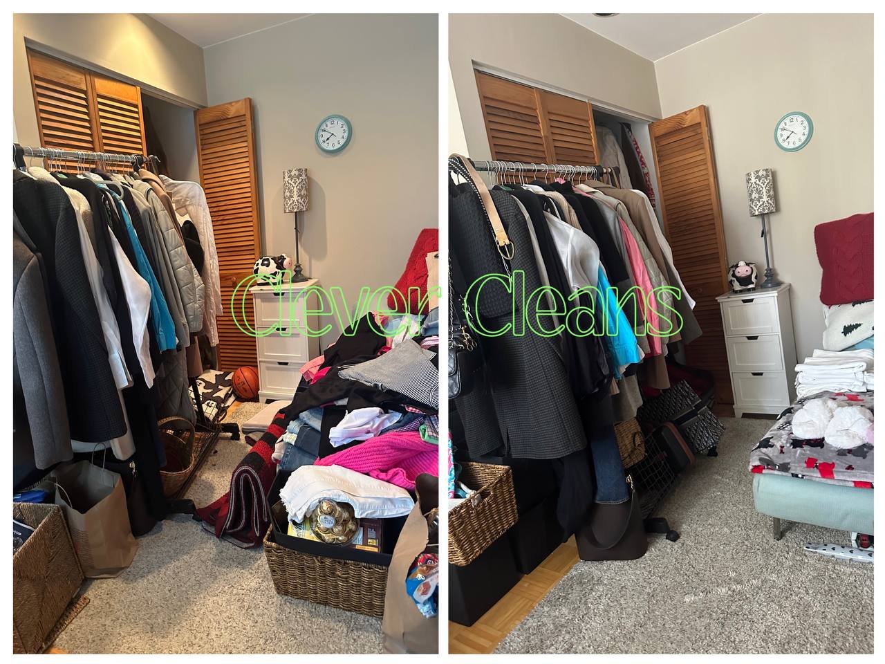 Closet cleaning for organized clothing and clutter-free space